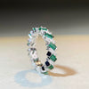 Wholesale S925 Silver Emerald Cut Geometric Ring With Electroplating Treatment