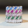 Wholesale S925 Silver Emerald Cut Geometric Ring With Electroplating Treatment