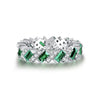Wholesale S925 Silver Emerald Cut Geometric Ring With Electroplating Treatment