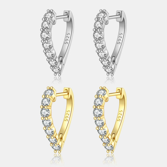 Wholesale S925 Silver Fashionable Love Earrings With Geometric Design And Electroplated Finish