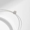 Wholesale S925 Silver Flower Diamond Necklace Clavicle Chain For Women With Sandblasted Texture