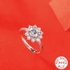 Wholesale S925 Silver Flower Geometric Engagement Ring With Electroplating For Women