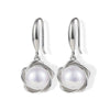 Wholesale S925 Silver Flower Pattern Earrings Inlaid With Pearls For Women