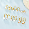 Wholesale S925 Silver Flower Pattern Earrings Inlaid With Pearls For Women