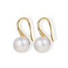 Wholesale S925 Silver Flower Pattern Earrings Inlaid With Pearls For Women