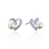 Wholesale S925 Silver Flower Pattern Earrings Inlaid With Pearls For Women