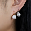 Wholesale S925 Silver Flower Pattern Earrings Inlaid With Pearls For Women