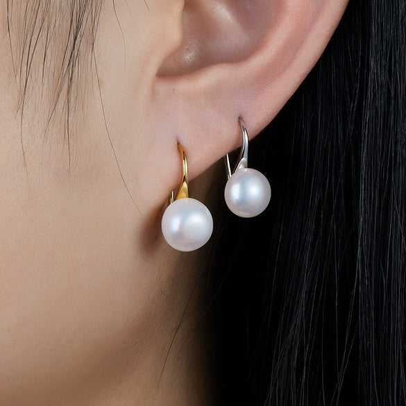 Wholesale S925 Silver Flower Pattern Earrings Inlaid With Pearls For Women