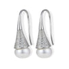 Wholesale S925 Silver Flower Pattern Earrings Inlaid With Pearls For Women