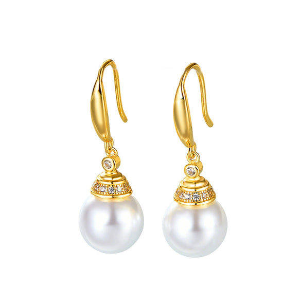 Wholesale S925 Silver Flower Pattern Earrings Inlaid With Pearls For Women
