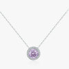 Wholesale S925 Silver Flower Shaped Imitation Diamond Necklace With Electroplating For Women Lavender Purple Rose Cut Light Luxury Style