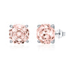 Wholesale S925 Silver Flower Style Earrings Set With Diamonds For Women
