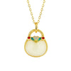 Wholesale S925 Silver Fourleaf Clover Chalcedony Pendant Necklace For Women With Geometric Design And Electroplating Treatment