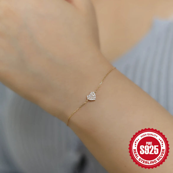 Wholesale S925 Silver Geometric Adjustable Bracelet With 14K Gold Plated Electroplating For Women Lovely Niche Design Sense All Match Stacked Gift