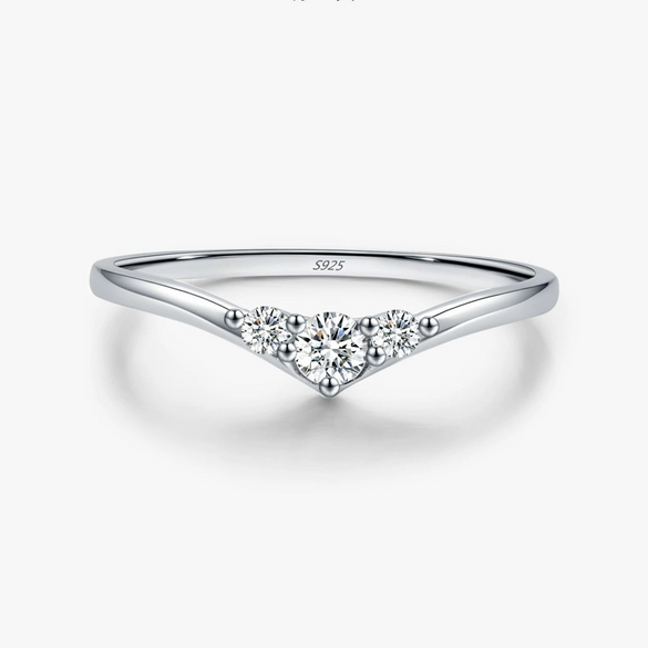 Wholesale S925 Silver Geometric Arrow Diamond Ring For Women
