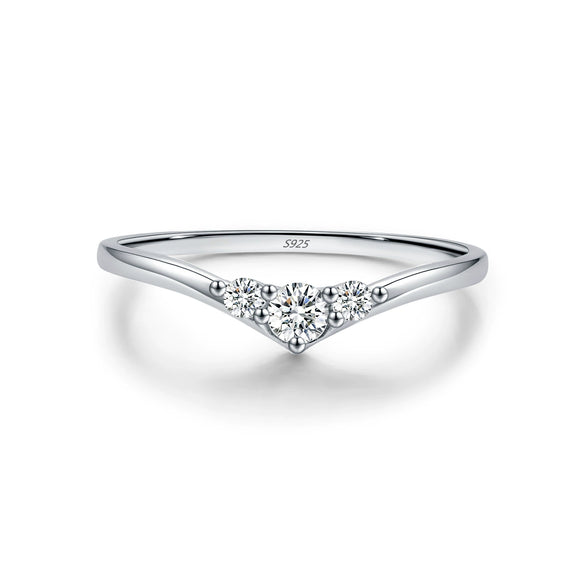 Wholesale S925 Silver Geometric Arrow Diamond Ring For Women