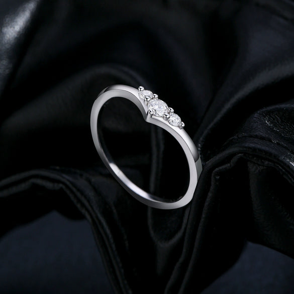 Wholesale S925 Silver Geometric Arrow Diamond Ring For Women