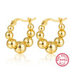 Wholesale S925 Silver Geometric Ball Beaded Earrings For Women With Electroplating Treatment