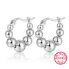 Wholesale S925 Silver Geometric Ball Beaded Earrings For Women With Electroplating Treatment