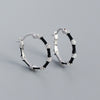Wholesale S925 Silver Geometric Bamboo Diamond Enamel Dripping Oil Ear Buckle Earrings