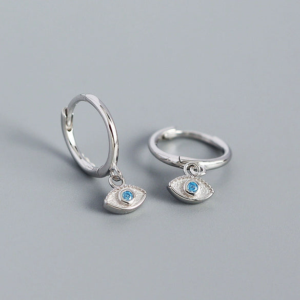 Wholesale S925 Silver Geometric Devil's Eye Earrings With Electroplating