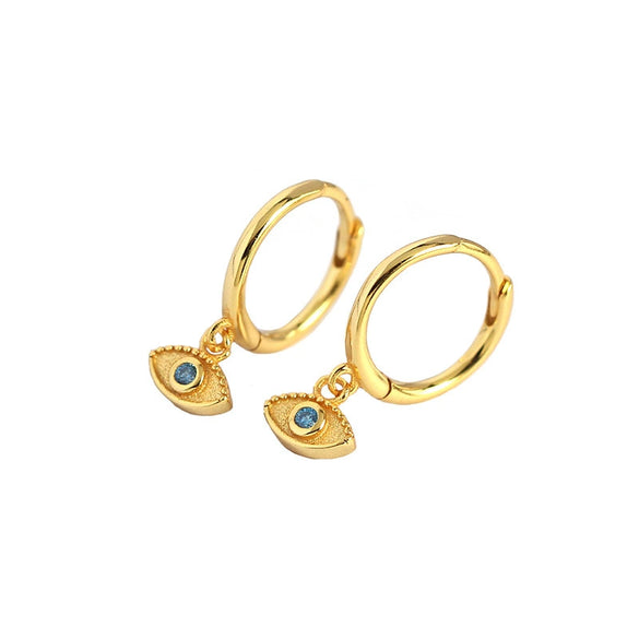 Wholesale S925 Silver Geometric Devil's Eye Earrings With Electroplating