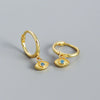 Wholesale S925 Silver Geometric Devil's Eye Earrings With Electroplating