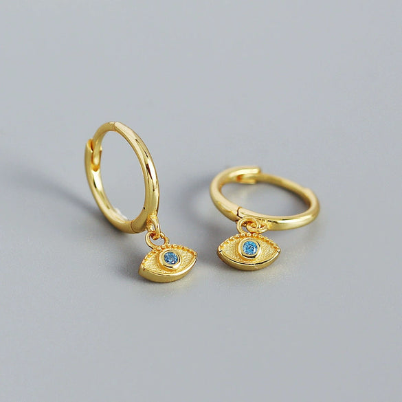 Wholesale S925 Silver Geometric Devil's Eye Earrings With Electroplating