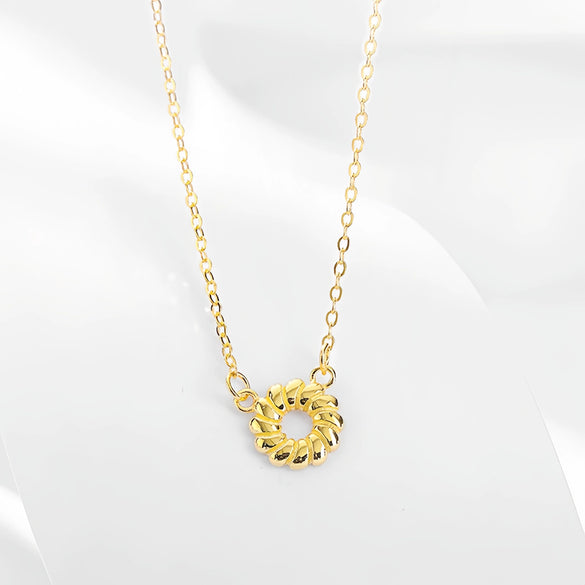 Wholesale S925 Silver Geometric Donut Earrings And Necklace For Female