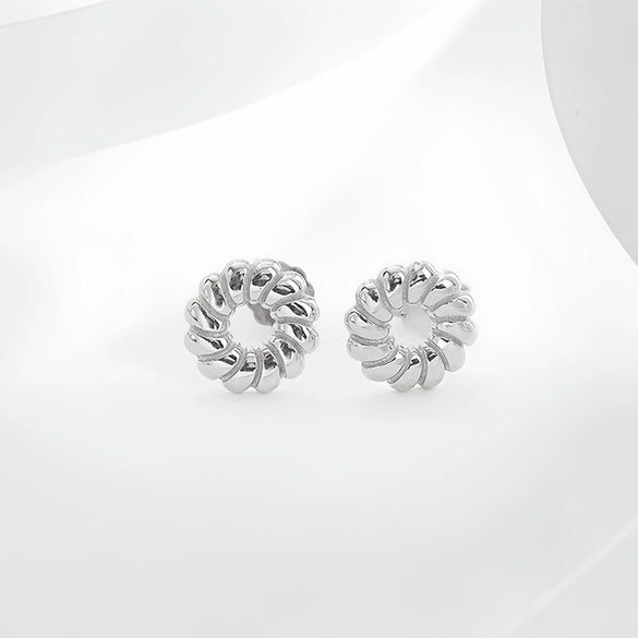 Wholesale S925 Silver Geometric Donut Earrings And Necklace For Female