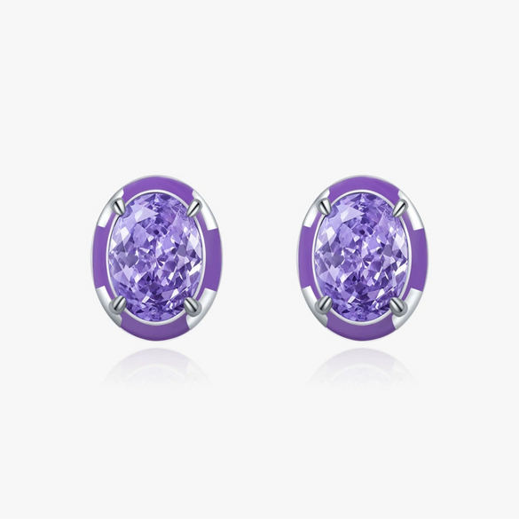 Wholesale S925 Silver Geometric Eggshaped Diamond Earrings For Women