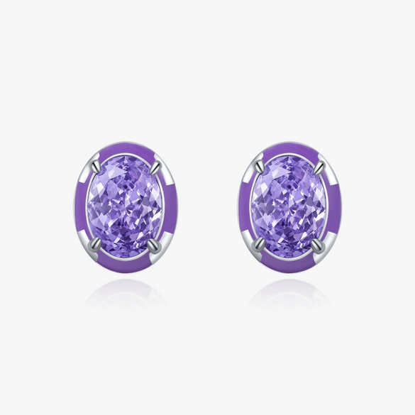 Wholesale S925 Silver Geometric Eggshaped Diamond Earrings For Women