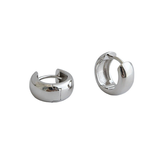 Wholesale S925 Silver Geometric Electroplated Round Earrings Unisex Fashion