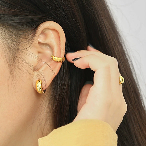 Wholesale S925 Silver Geometric Electroplated Round Earrings Unisex Fashion