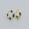 Wholesale S925 Silver Geometric Exotic Style Electroplated Oil Drop Ear Buckle Earrings For Women
