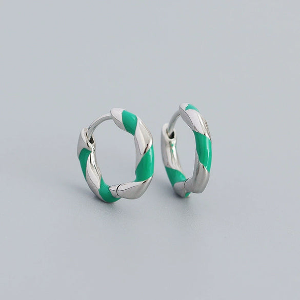 Wholesale S925 Silver Geometric Exotic Style Electroplated Oil Drop Ear Buckle Earrings For Women