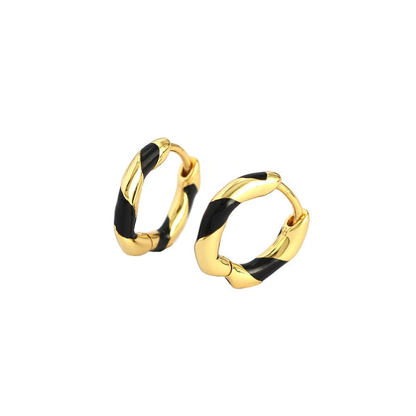Wholesale S925 Silver Geometric Exotic Style Electroplated Oil Drop Ear Buckle Earrings For Women