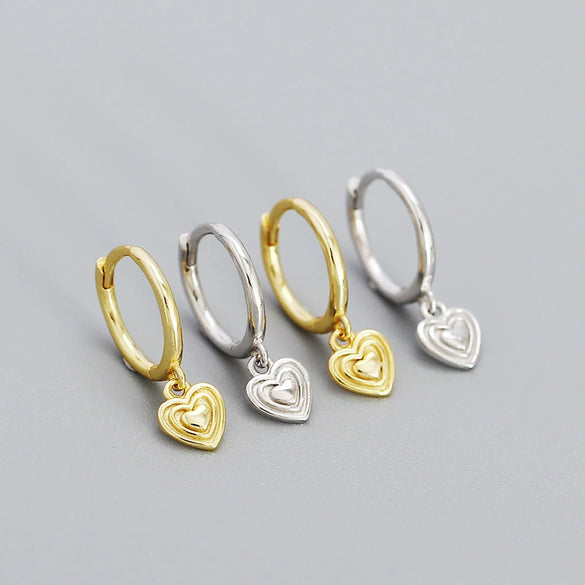 Wholesale S925 Silver Geometric Heartshaped Electroplated Women's Earrings