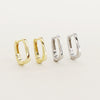 Wholesale S925 Silver Geometric Hoop Earrings For Women Electroplated Minimalist Square Design