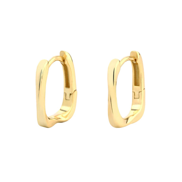 Wholesale S925 Silver Geometric Hoop Earrings For Women Electroplated Minimalist Square Design