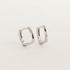 Wholesale S925 Silver Geometric Hoop Earrings For Women Electroplated Minimalist Square Design