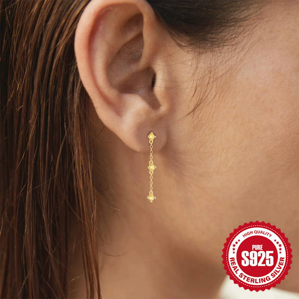 Wholesale S925 Silver Geometric Horse Eye Pendant Earrings For Women Simple Luxury Jewelry