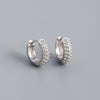 Wholesale S925 Silver Geometric Metal Wind Round Bead Ear Buckle Earrings For Women With Electroplating