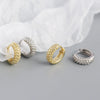 Wholesale S925 Silver Geometric Metal Wind Round Bead Ear Buckle Earrings For Women With Electroplating