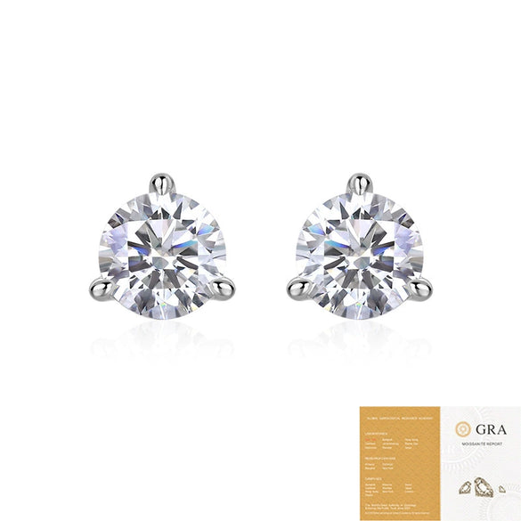 Wholesale S925 Silver Geometric Moissanite Inlay Earrings For Women