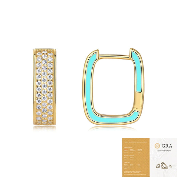 Wholesale S925 Silver Geometric Moissanite Inlay Women's Earrings