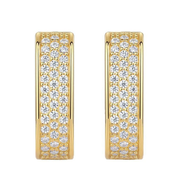 Wholesale S925 Silver Geometric Moissanite Inlay Women's Earrings