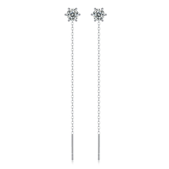 Wholesale S925 Silver Geometric Moissanite Tassel Earrings For Women