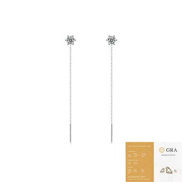 Wholesale S925 Silver Geometric Moissanite Tassel Earrings For Women