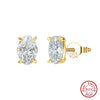 Wholesale S925 Silver Geometric Pigeon Egg Ring With Zircon Electroplated